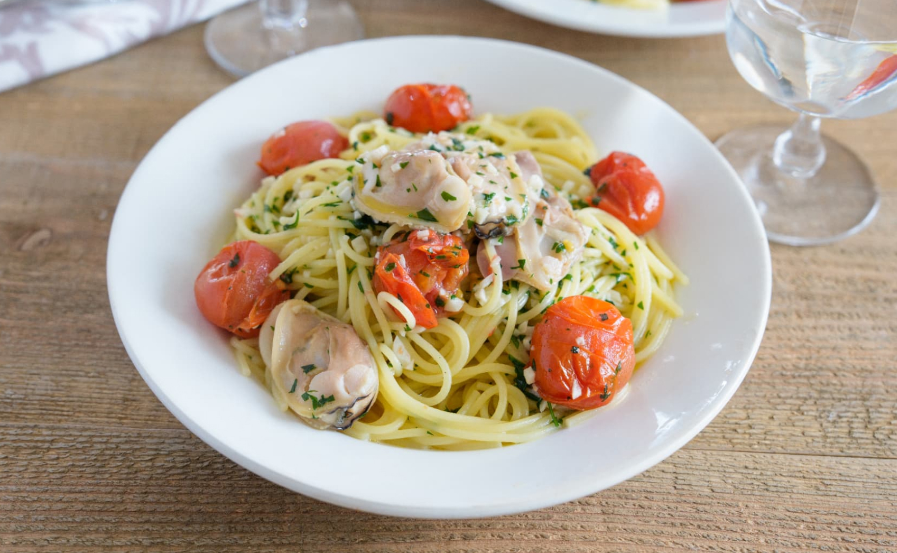 はまぐりとミニトマトのボンゴレ