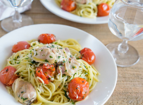 はまぐりとミニトマトのボンゴレ